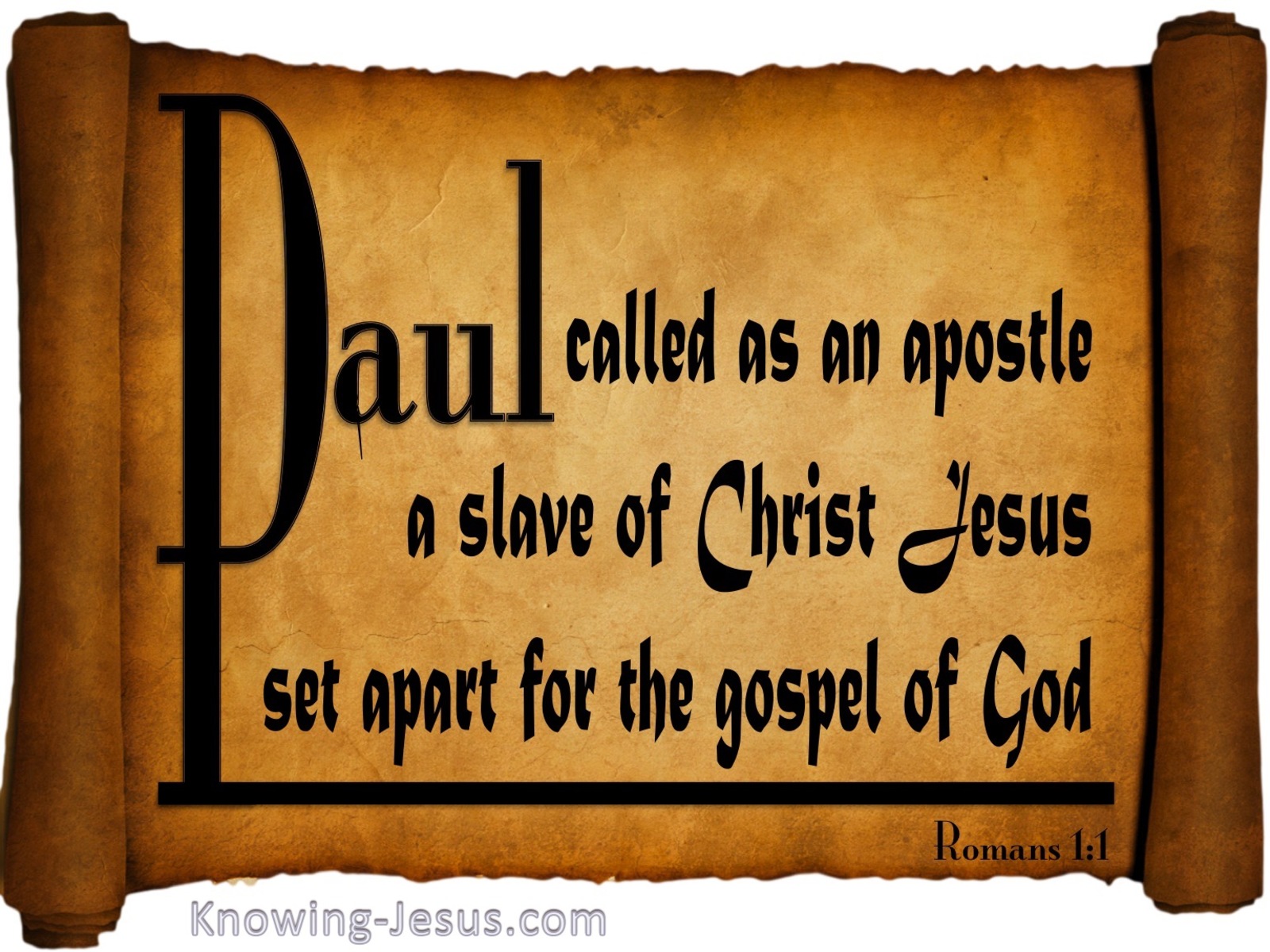 Romans 1:1 Set Apart For The Gospel (black)